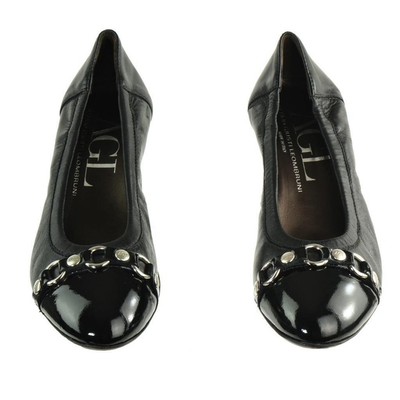 Worn 1x AGL ATTILIO GUISTI LEOMBRUNI 37 EU / 7 US Pumps Heels Leather Blk ITALY - Picture 3 of 4
